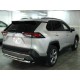 Защита заднего бампера радиусная двойная d-60+53 для Toyota RAV-4 2019 – н.в.