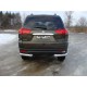 Защита заднего бампера уголки 76 мм ТСС для Mitsubishi Pajero Sport 2013-2016