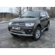 Защита передняя овальная 75х42 мм ТСС для Mitsubishi Pajero Sport 2013-2016