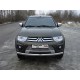 Защита передняя овальная 75х42 мм ТСС для Mitsubishi Pajero Sport 2013-2016