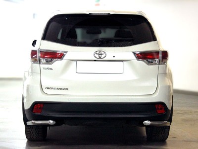 Защита заднего бампера "уголки" одинарные d-60 для Toyota Highlander 2017-2019