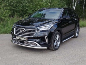 Защита переднего бампера 60 мм для Hyundai Santa Fe Grand № HYUNSFGR16-03