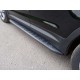 Пороги алюминиевые ТСС с накладкой чёрные для Hyundai Santa Fe Grand 2016-2021