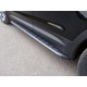 Пороги алюминиевые ТСС с накладкой серые для Hyundai Santa Fe Grand 2016-2021
