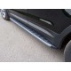 Пороги алюминиевые ТСС с накладкой серебристые для Hyundai Santa Fe Grand 2016-2021