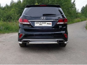 Защита заднего бампера центральная 60 мм для Hyundai Santa Fe Grand № HYUNSFGR16-19