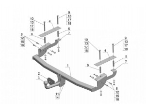 ТСУ Фаркоп Avtos на Citroen Jumper 2006-, FIAT Ducato III 2006-, Peugeot Boxer 2006- № FA 06