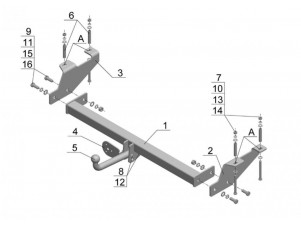 ТСУ Фаркоп Avtos на Great Wall Wingle 3 № GW 06
