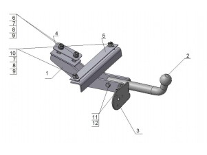 ТСУ Фаркоп Avtos на Hyundai Matrix № HY 14