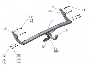 ТСУ Фаркоп Avtos на Hyundai Getz № HY 16