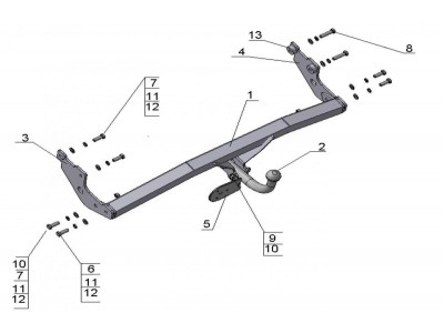 Фаркоп Avtos для Hyundai Getz 2005-2011