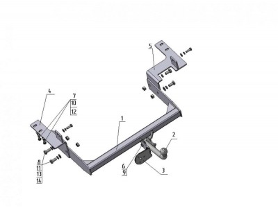 Фаркоп Avtos для Hyundai H-1 Starex 2007-2018 HY 26