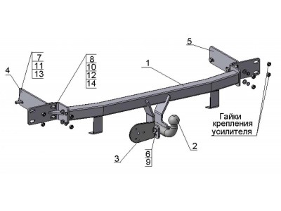 Фаркоп Avtos для Kia Sorento 2006-2009