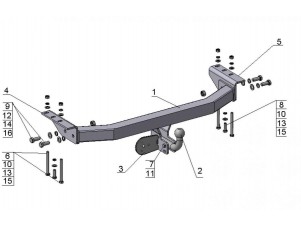ТСУ Фаркоп Avtos на Mitsubishi Pajero Sport № MI 15
