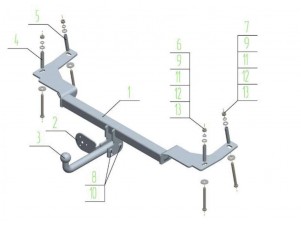 ТСУ Фаркоп Avtos на SsangYong Actyon № SY 010
