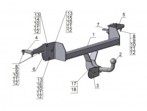 ТСУ Фаркоп Avtos на Suzuki Liana № SZ 07