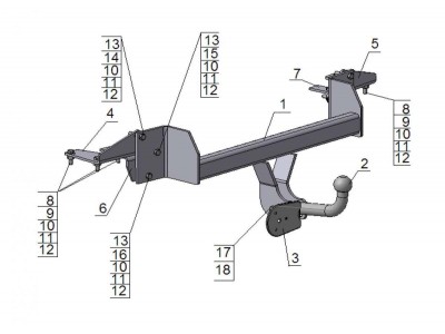Фаркоп Avtos для Suzuki Liana 2004-2008