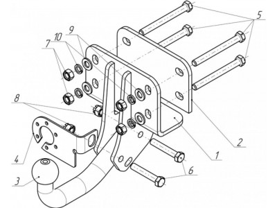 Фаркоп Avtos для Toyota Hilux 2011-2015