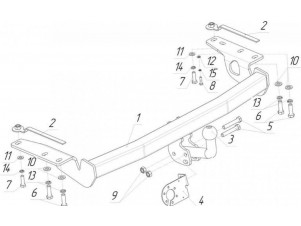 ТСУ Фаркоп Avtos на Toyota Corolla № TY 29
