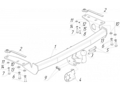 Фаркоп Avtos для Toyota Corolla 2002-2007 TY 29