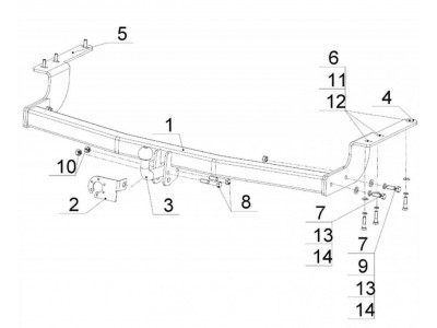 Фаркоп Avtos для Toyota Highlander 2007-2014
