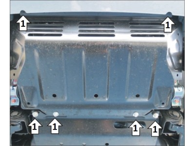 Усиленная защита радиатора (3 мм, сталь) для Mitsubishi L200 2019-2023 (только с МКПП)