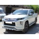 Защита переднего бампера двойная d-76 с доп.накладками Технотек для Mitsubishi L200 2019 – н.в.