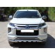 Защита переднего бампера двойная d-76 с доп.накладками Технотек для Mitsubishi L200 2019 – н.в.