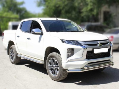 Пороги лист d-60 Технотек для Mitsubishi L200 2019 – н.в.