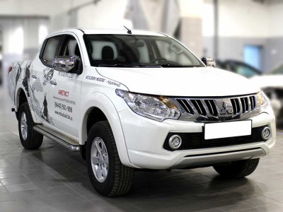 Пороги лист d-60 Технотек для Mitsubishi L-200 2007-2013