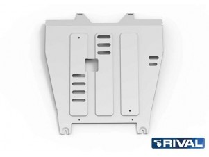 Защита картера+КПП+ комплект крепежа Rival, алюминий для Changan CS-95 2022-н.в.; 2,0; АКПП; AWD №333.8914.1