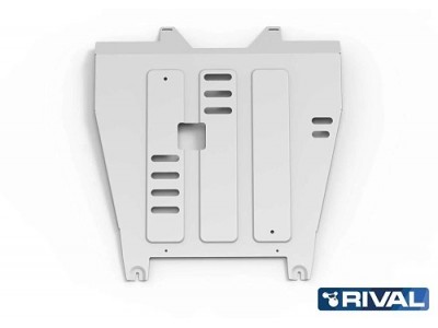Защита картера+КПП+ комплект крепежа Rival, алюминий для Changan CS-95 2022-н.в.; 2,0; АКПП; AWD