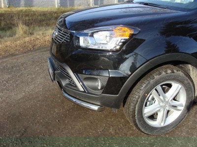 Защита переднего бампера 60 мм ТСС для SsangYong Actyon 2013-2021