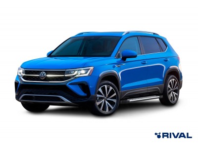 Порог-площадка "BMW-Style" D180AL + комплект крепежа для Skoda Karoq 2020-н.в., Volkswagen Taos 2021-н.в.