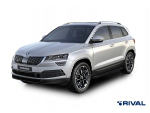 Порог-площадка "Black" F180ALB + комплект крепежа для Skoda Karoq 2020-н.в., Volkswagen Taos 2021-н.в. №F180ALB.5103.1