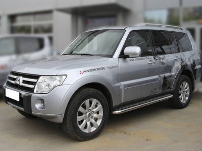 Пороги с площадкой алюминиевый лист 60 мм Технотек для Mitsubishi Pajero 4 2014-2021 МР2015_3