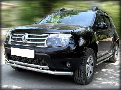 Защита передняя двойная 60-53 мм для Renault Duster 2011-2015