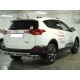 Защита заднего бампера двойная 53-53 мм с накладками для Toyota RAV-4 2013-2015