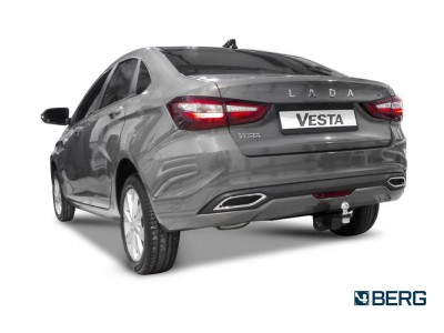 Фаркоп для Lada Vesta NG седан/универсал (вкл. Cross) 2022-н.в. съемное крепление шара под американский квадрат