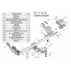 Фаркоп для Toyota Hilux 4WD 2015-н.в., JAC T6 2019-н.в. съемное крепление шара под американский квадрат
