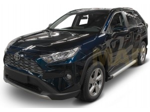 Пороги алюминиевые Rival Silver для Toyota RAV4 № F180AL.5710.1