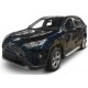 Пороги алюминиевые Rival Silver для Toyota RAV4 2019-2021
