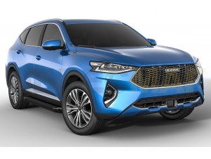 Пороги алюминиевые Rival Black для Haval F7/F7x № F180ALB.9403.1