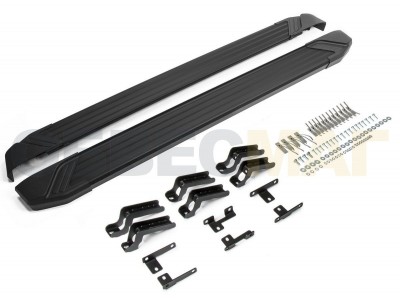 Пороги алюминиевые Rival Black для Haval F7/F7x 2019-2021