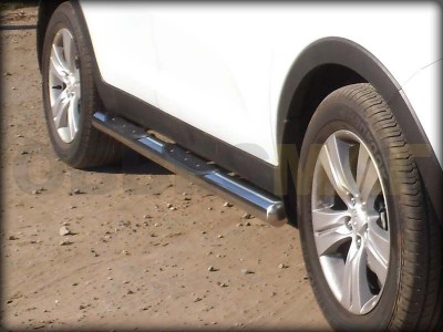 Пороги труба с накладками 76 мм на 5 дверей Технотек для Suzuki Grand Vitara 2005-2010