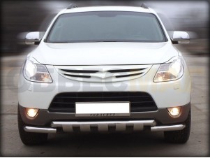 Защита переднего бампера 60 мм с накладками для Hyundai ix-55 № HIX_1