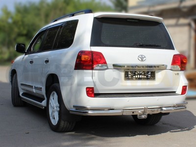 Защита задняя уголки двойные 76-43 мм для Toyota Land Cruiser 200 2012-2013
