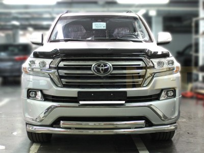 Защита передняя двойная 76-76х43 мм для Toyota Land Cruiser 200 Executive 2016-2021