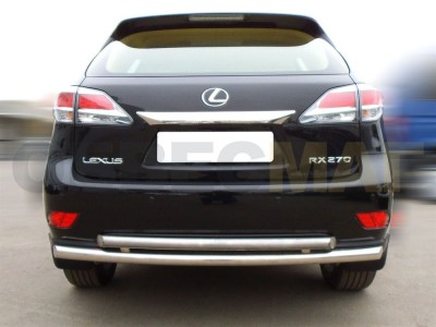 Защита заднего бампера двойная 53-43 мм для Lexus RX270/350/450 2012-2015