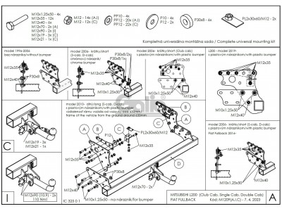 Фаркоп оцинкованный Galia шар A для Mitsubishi L200/Fiat Fullback 1996-2021